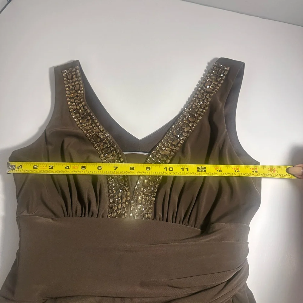 Anne Klein Women’s Size 6 Brown Cocktail Dress With Bronze Rhinestones NWOT - Picture 11 of 11
